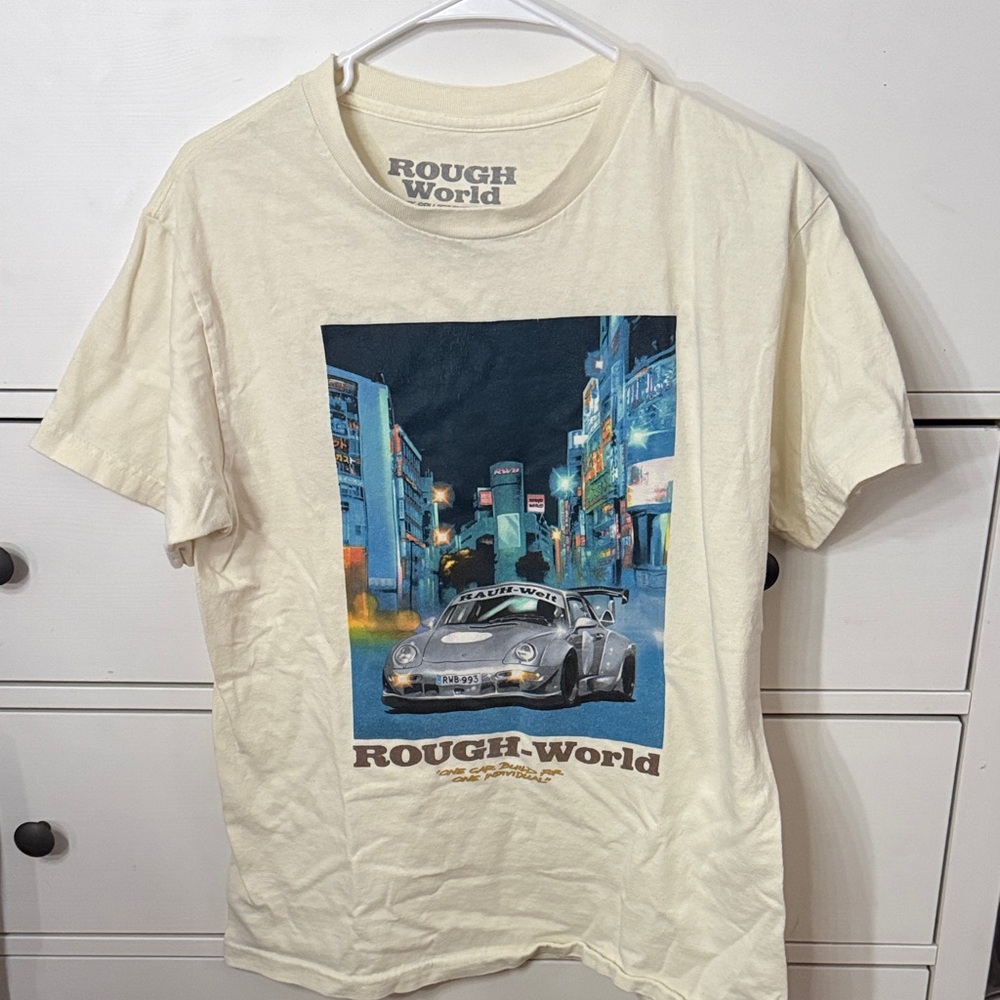 Zumiez Cream Rough World Car Graphic Tee